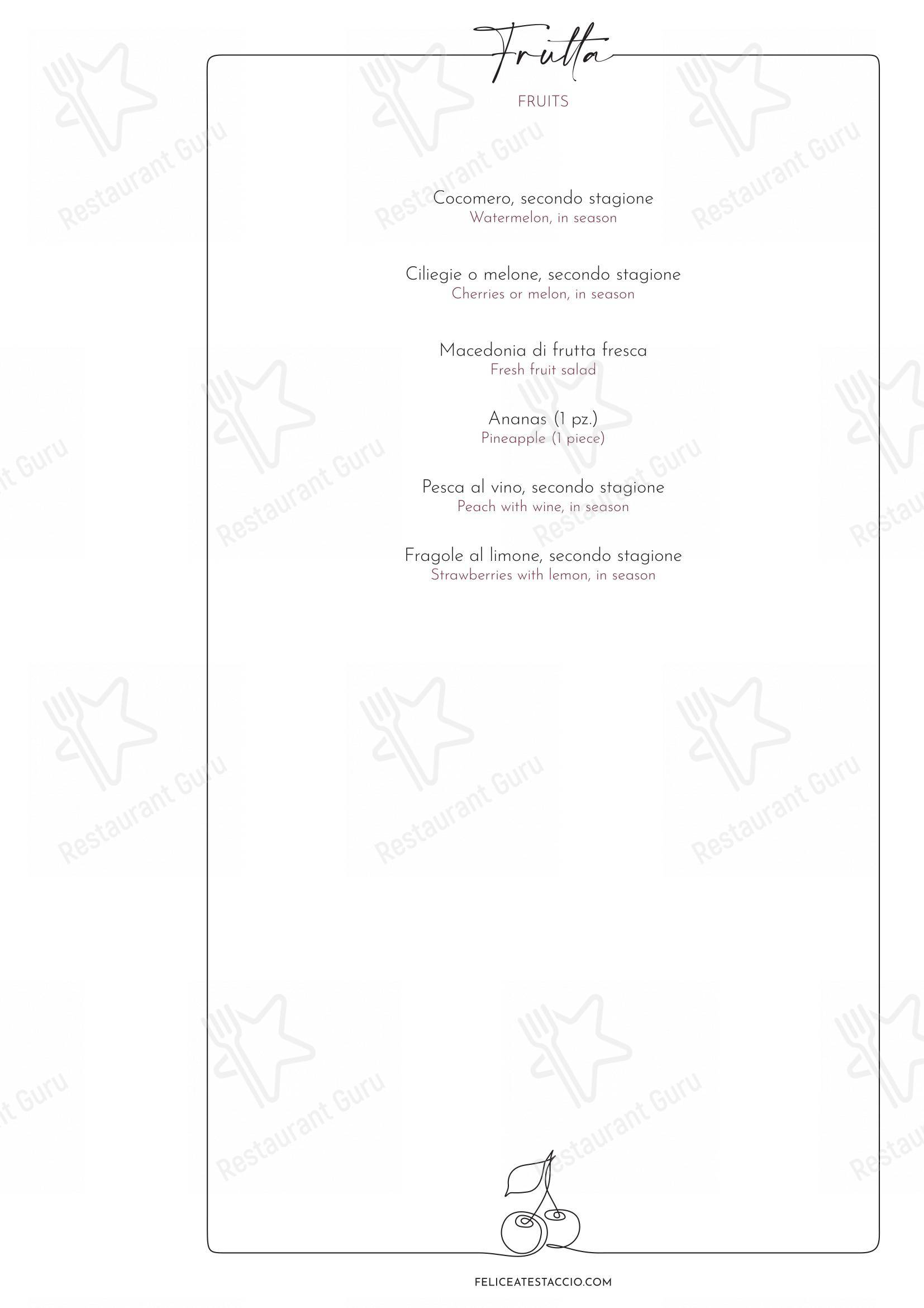 Felice a Testaccio ROMA in Roma - Menu bar