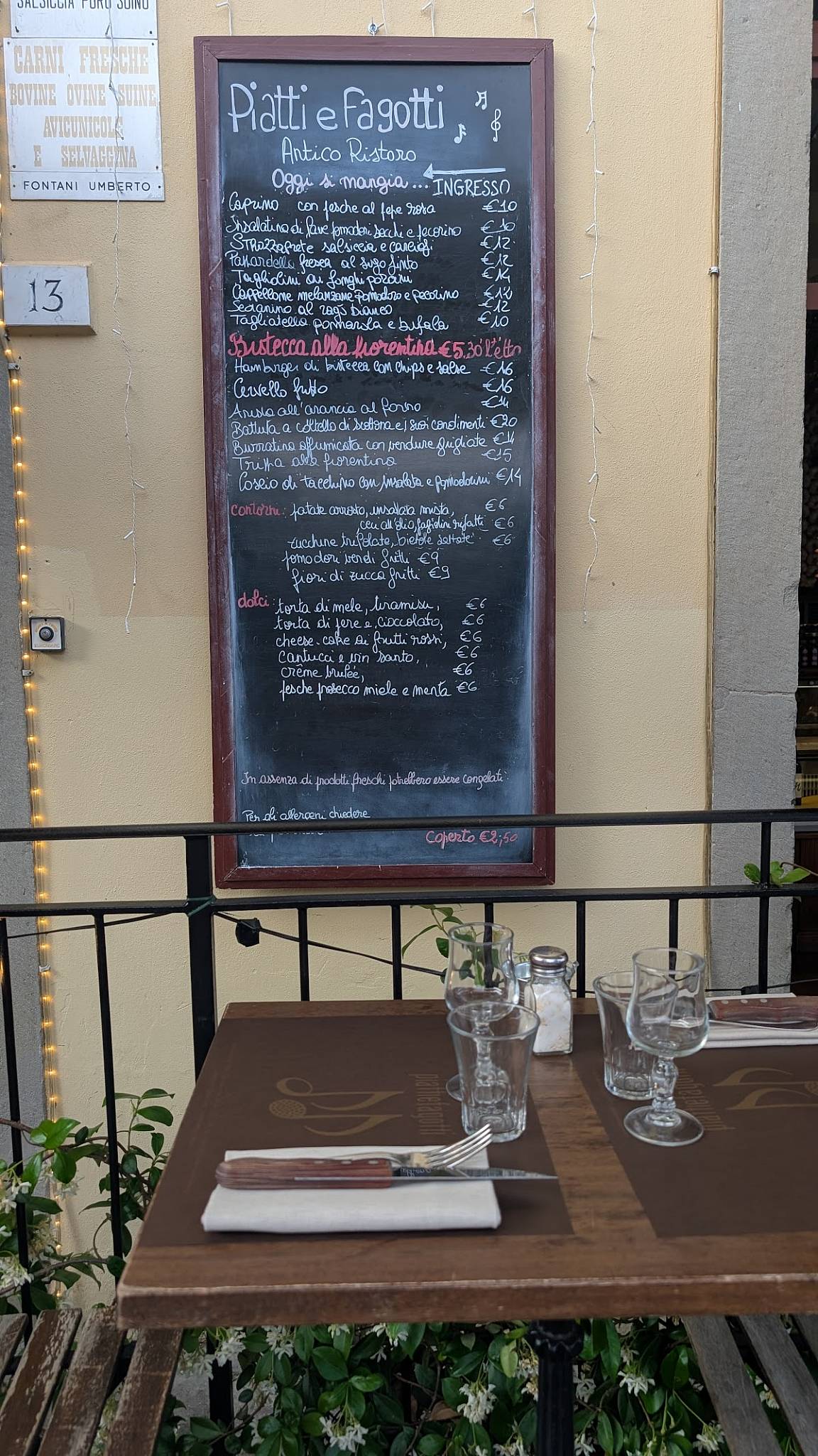Menu di Piatti e Fagotti 