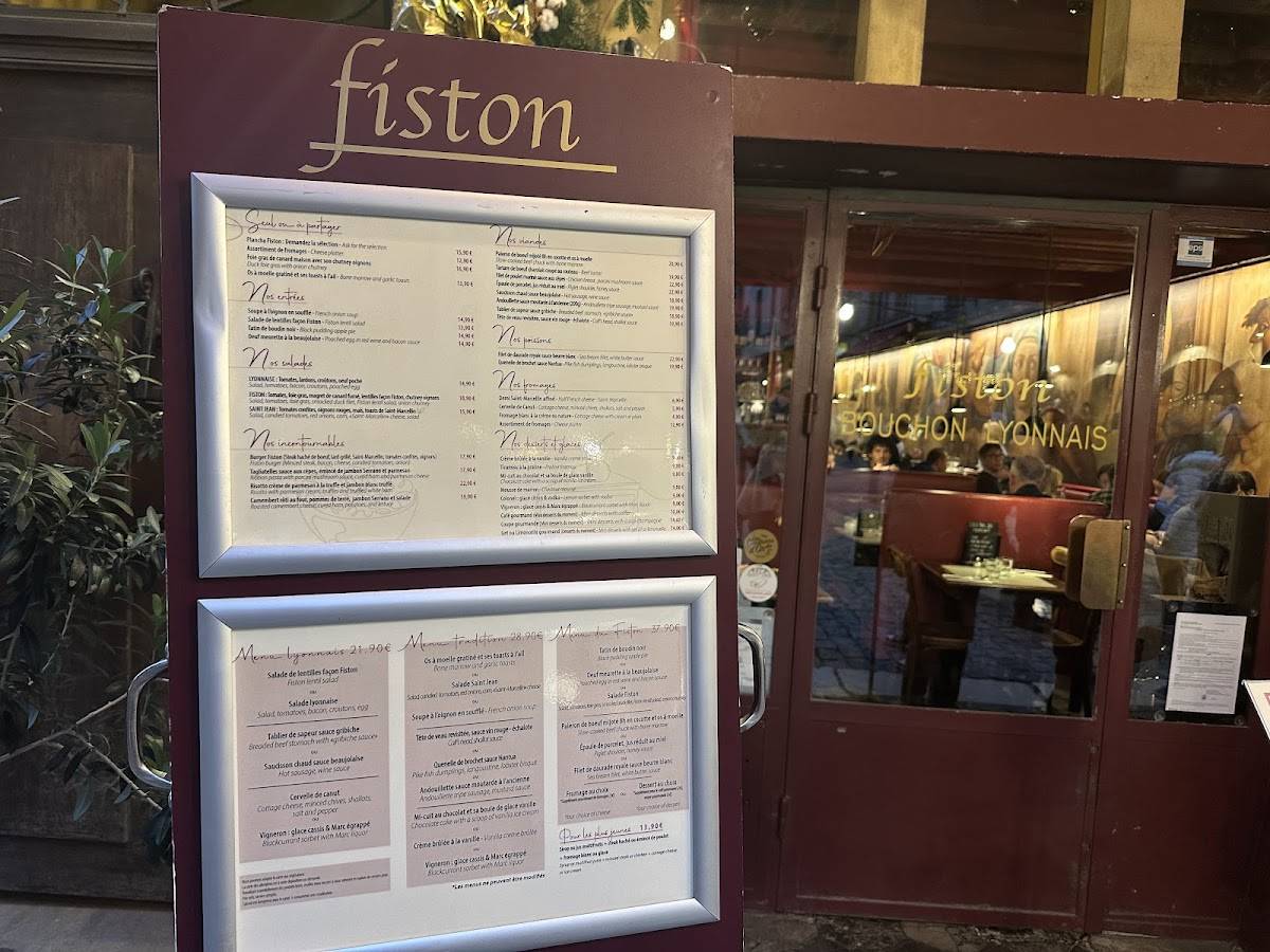 Menu de Fiston - Bouchon Lyonnais (rue Saint-Jean)
