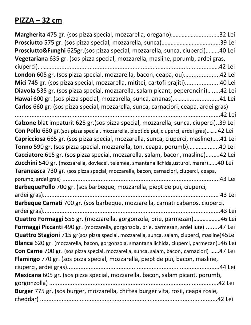 Menu de Flamingo Food