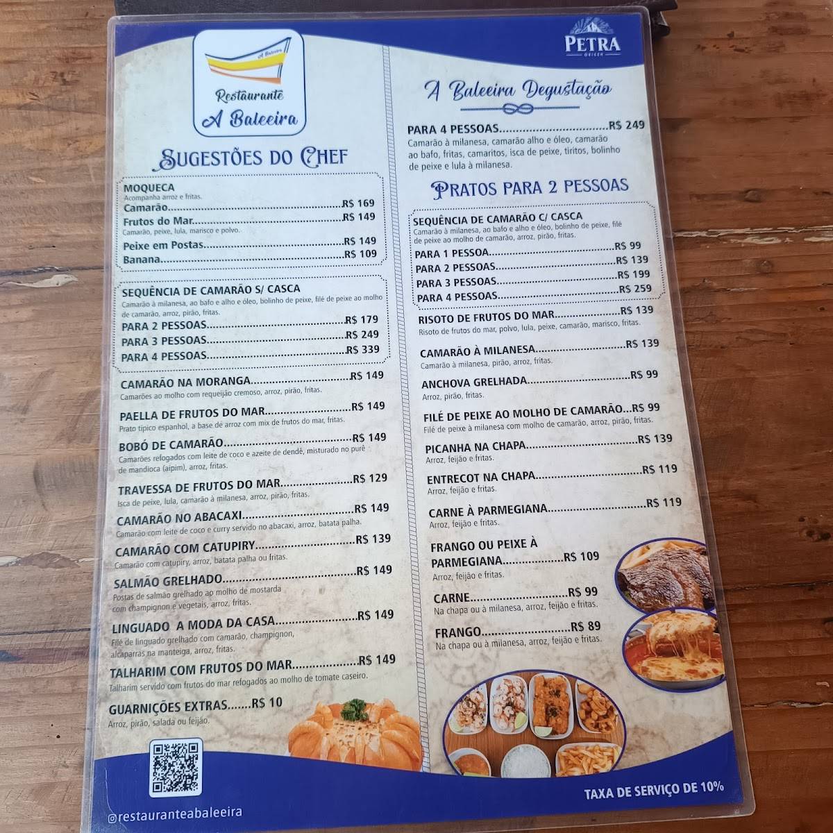 A Baleeira cardápio
