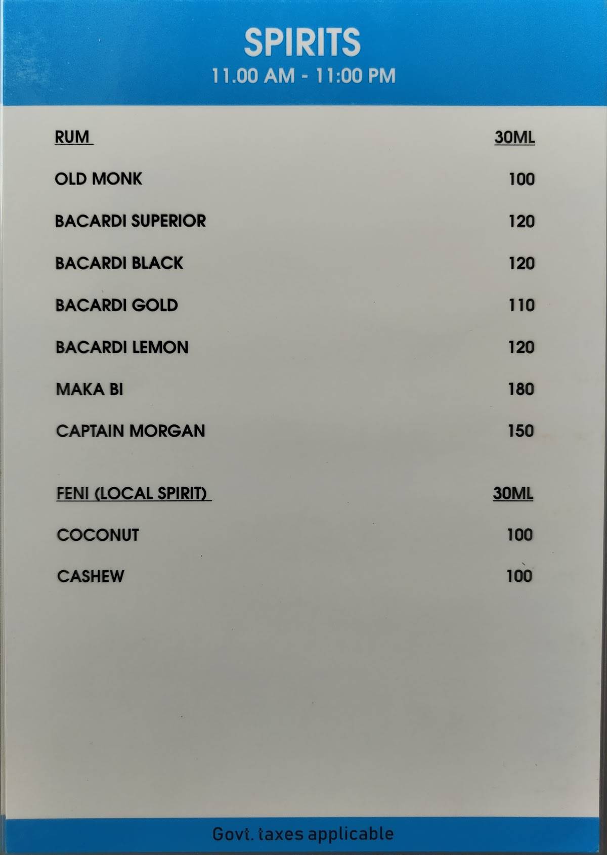 Flying Dolphin Beachside Cafe menu