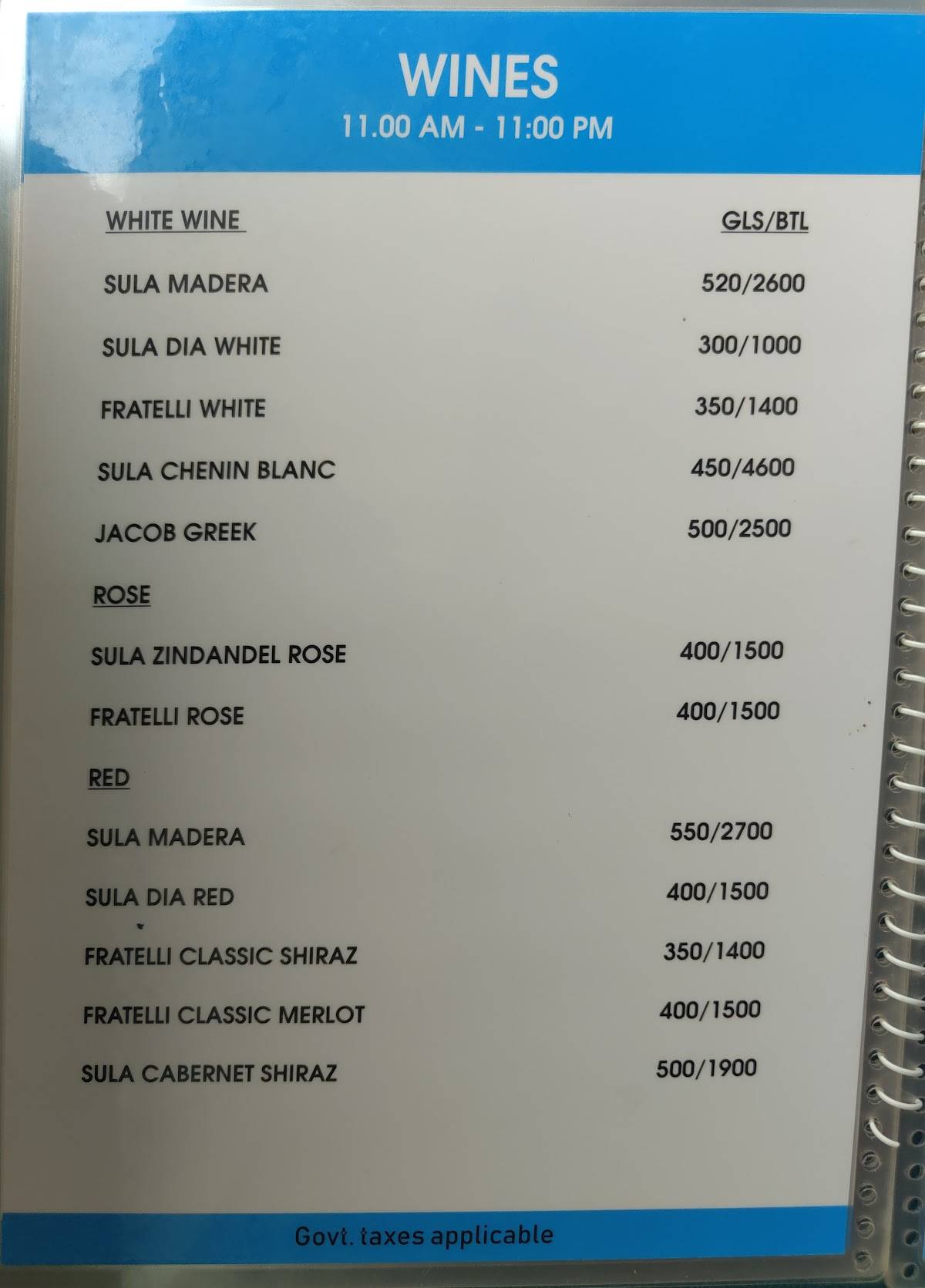 Flying Dolphin Beachside Cafe menu