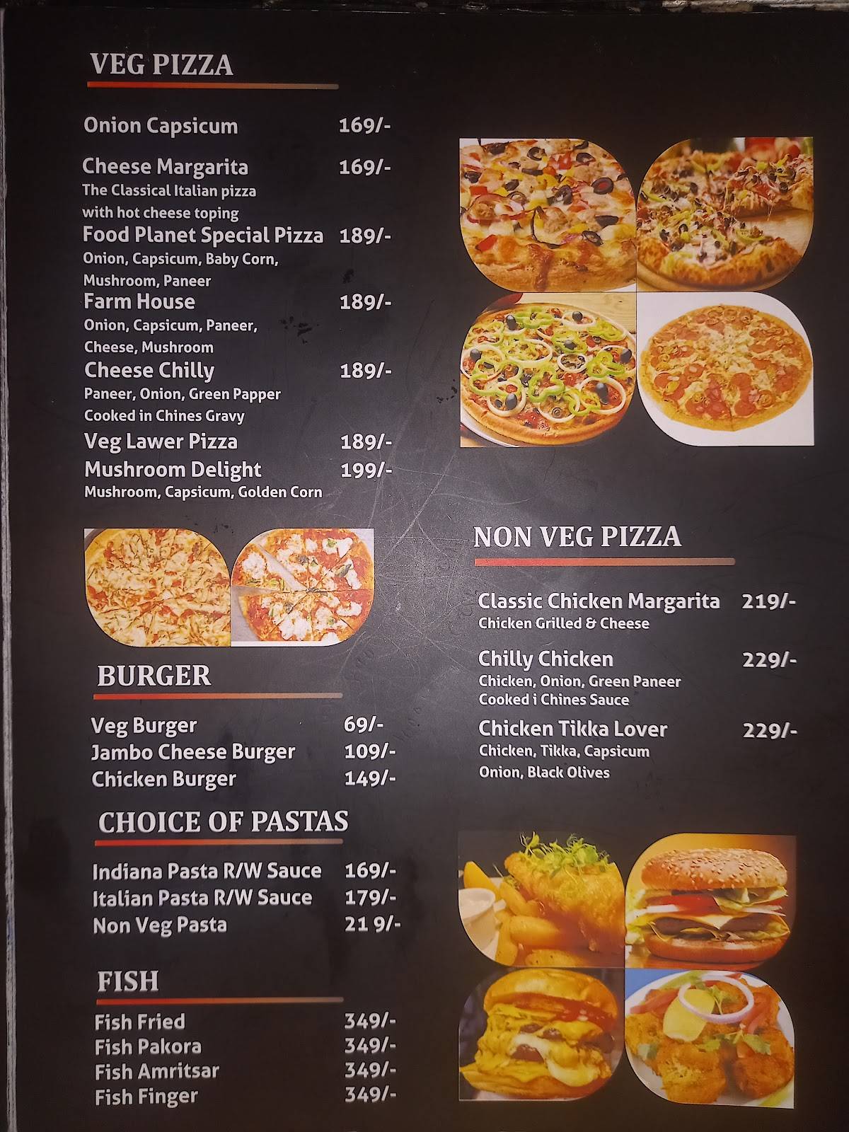 Food Planet Restaurant menu