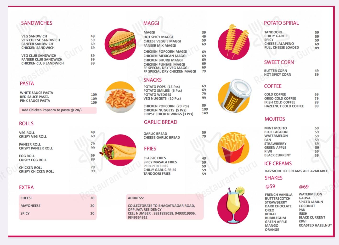 Menu at Food Pyaaris, Karimnagar