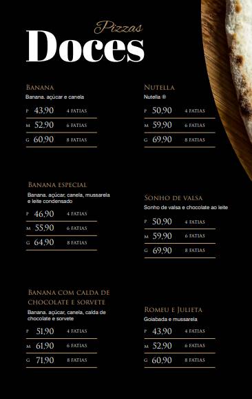 Fornalha Pizzaria cardápio