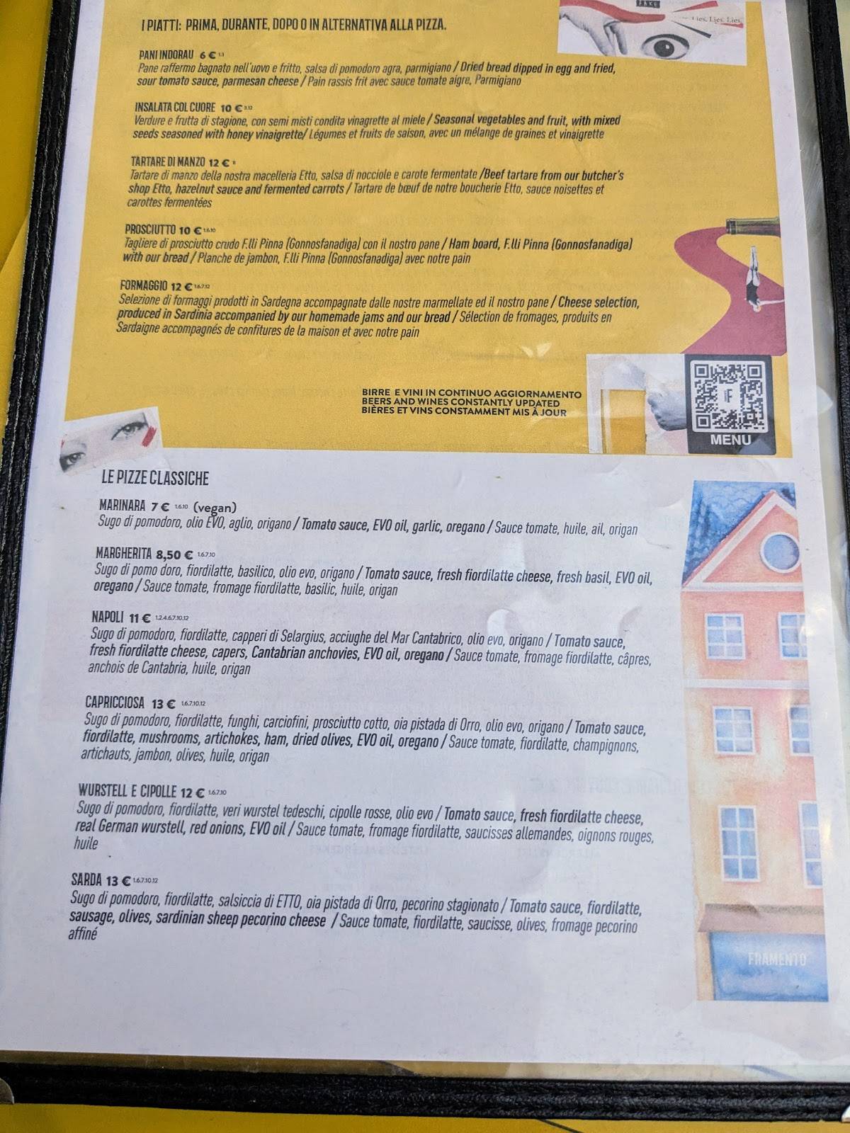 Menu di Framento 