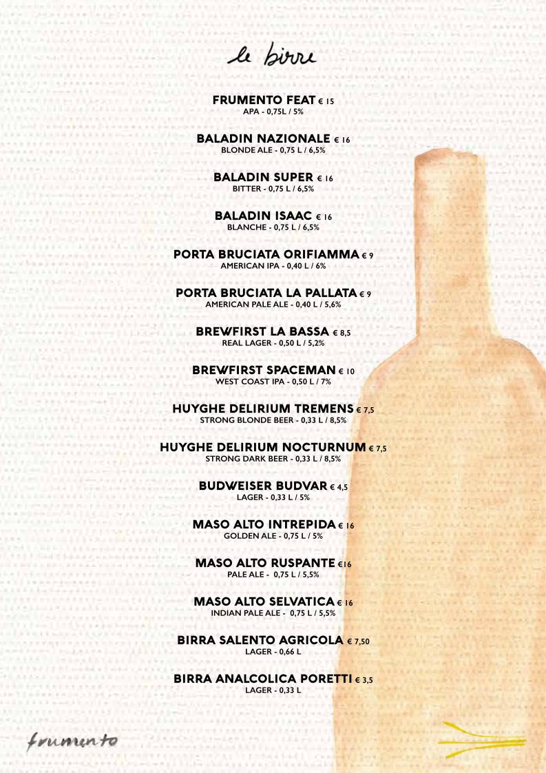 Menu di Frumento Pizzeria Acireale 