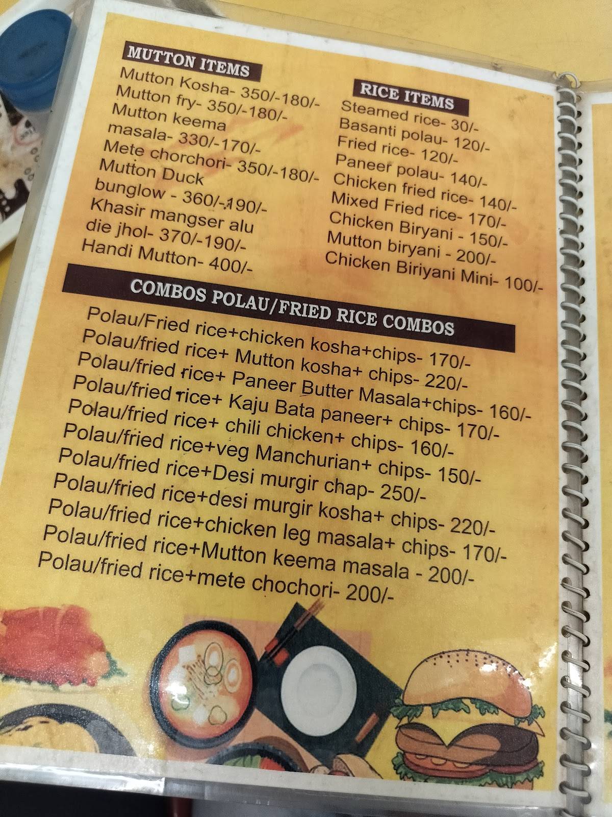 Fulko Luchi chaer adda menu