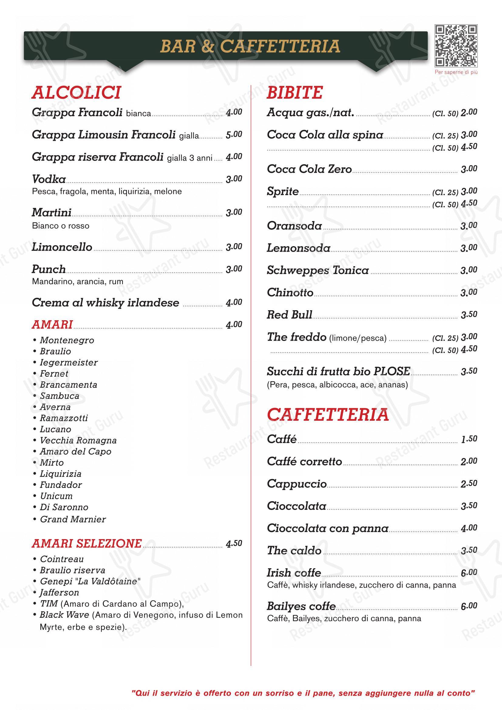 Menu per Ristorante Full Stop ristorante