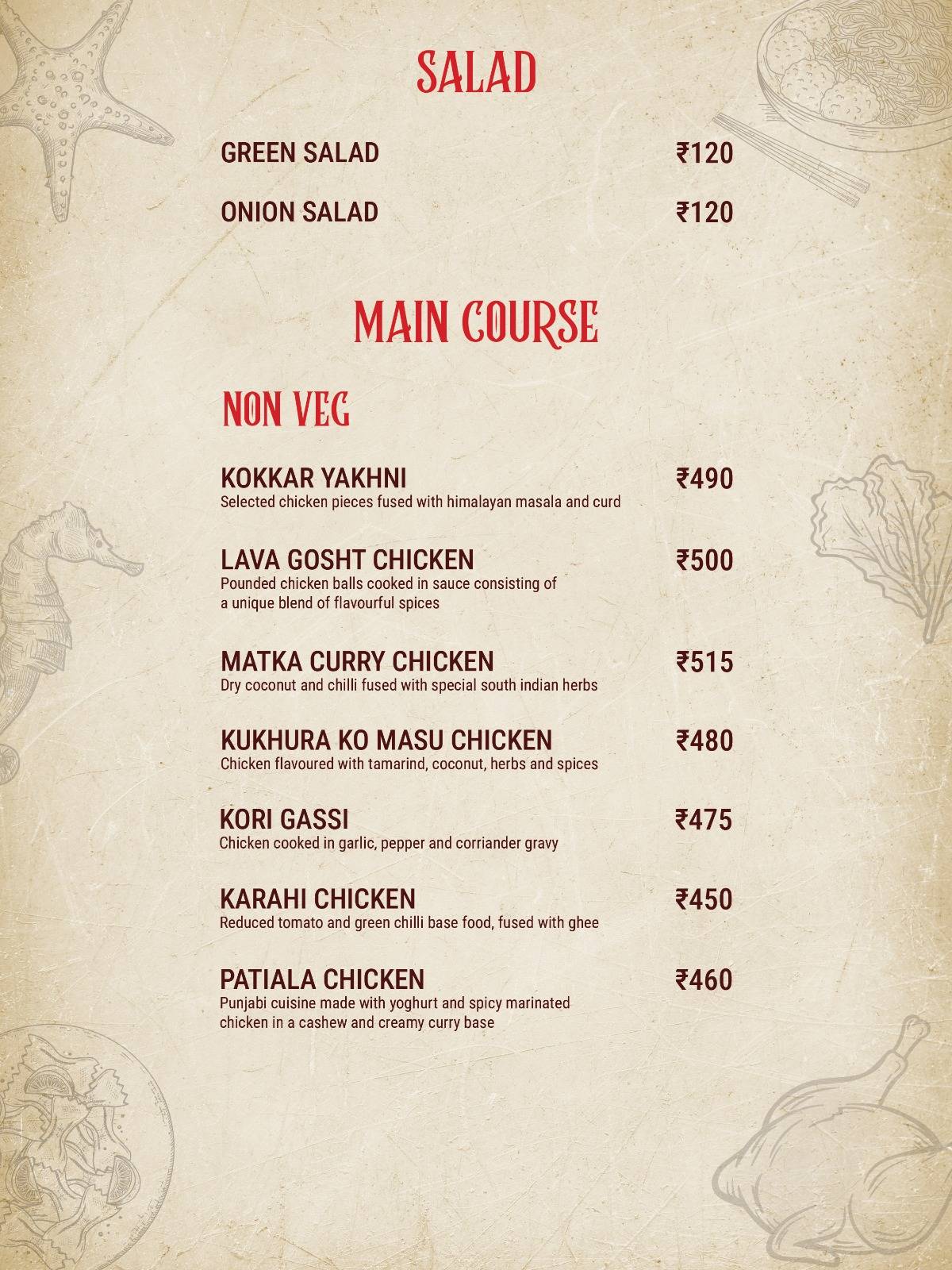 Fusion Fantasea menu