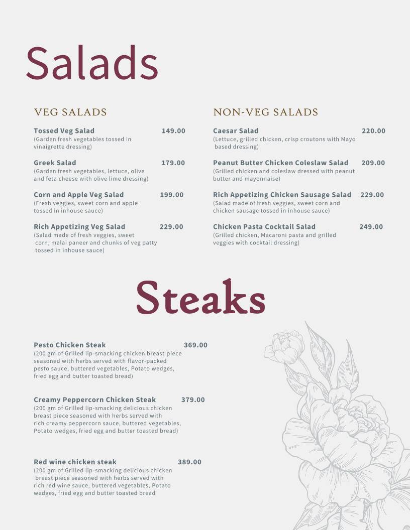 Fusion Feast by cups and cones menu