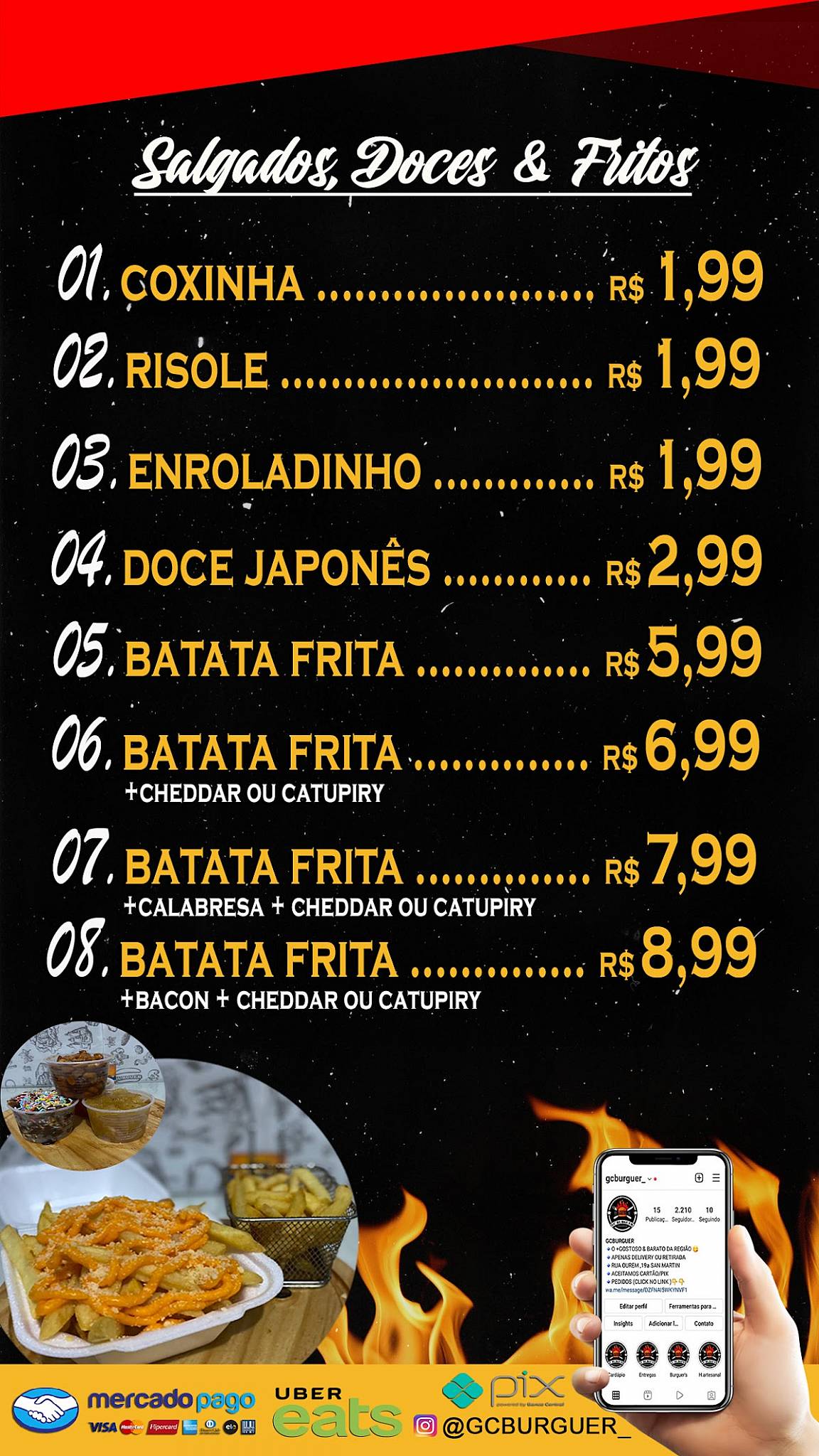GCburguer cardápio