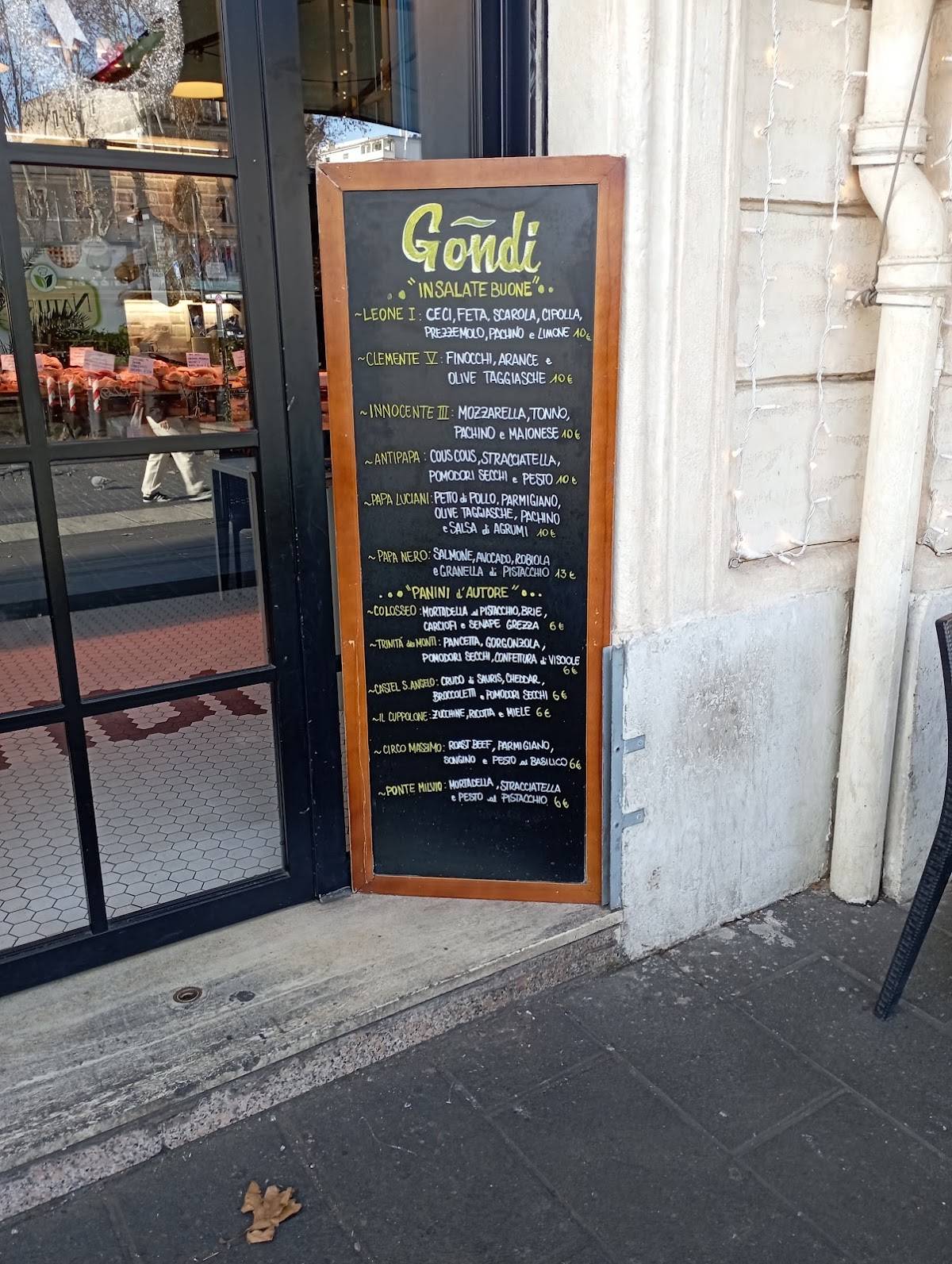 Menu di GONDI Bistrot a Ponte Milvio 