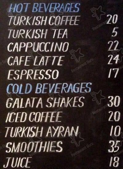 Galata Bakery & Coffee menu