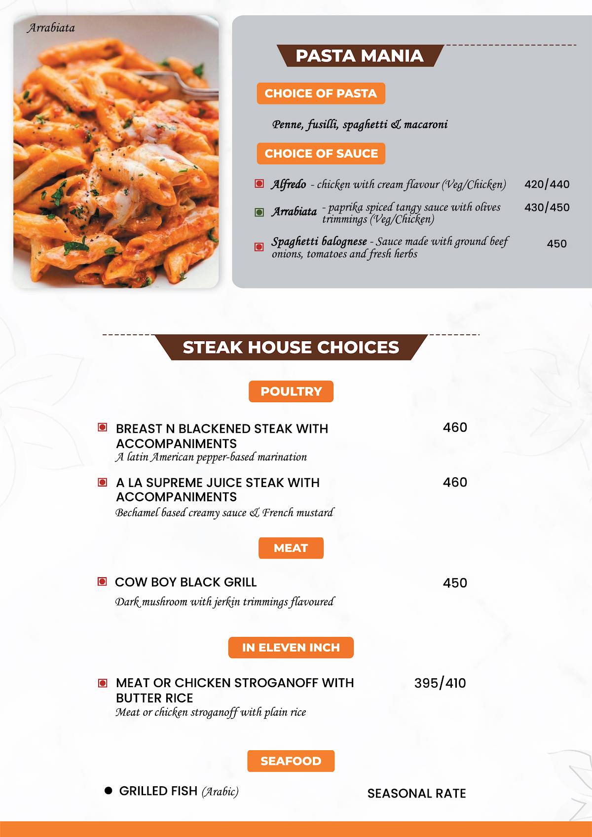 Gazania Mezban Restaurant menu