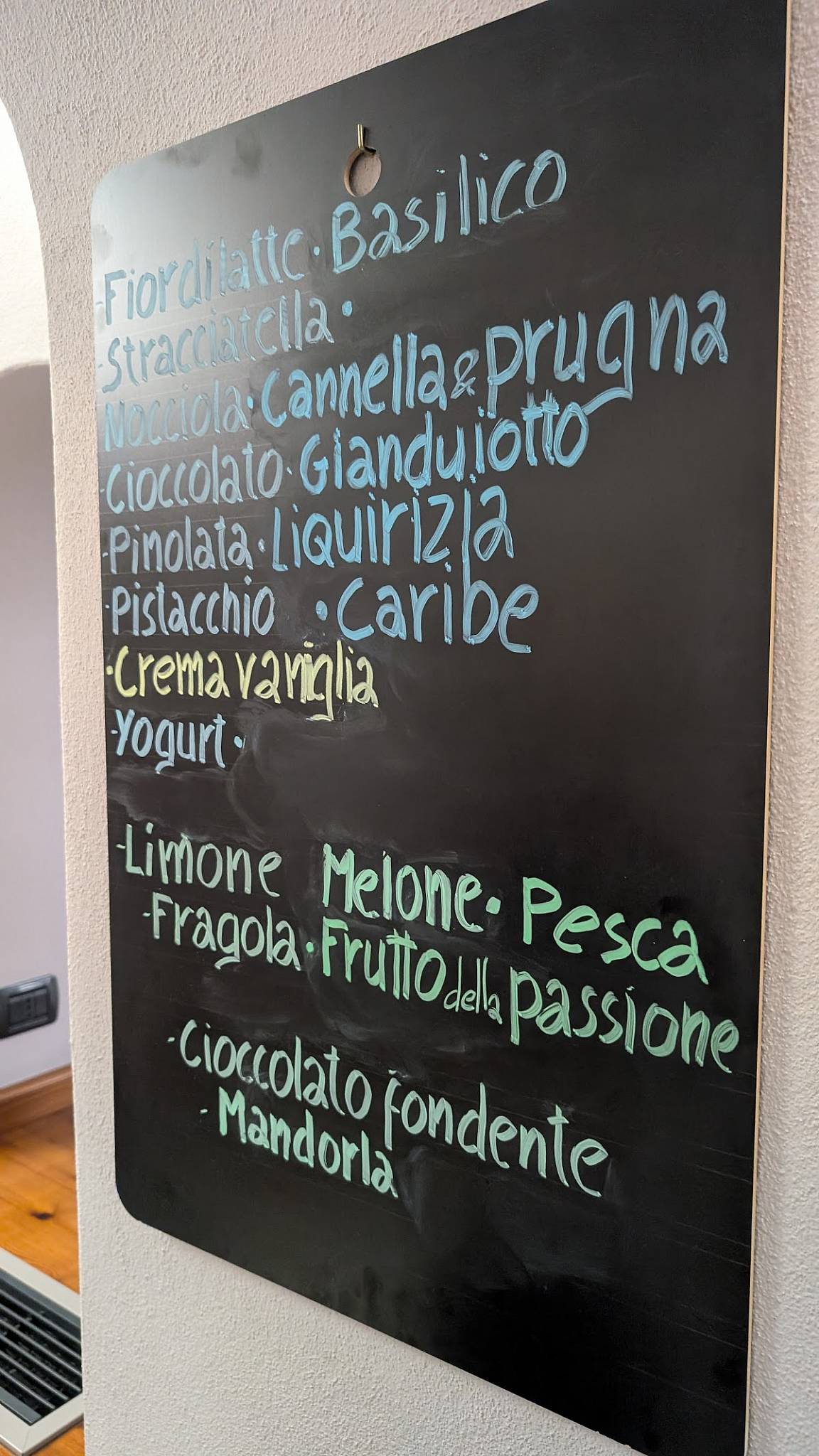 Menu di Gelateria Pastorino 