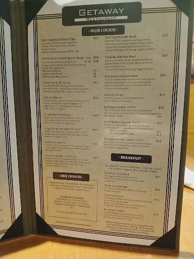 Menu de Getaway Restaurant Innisfil