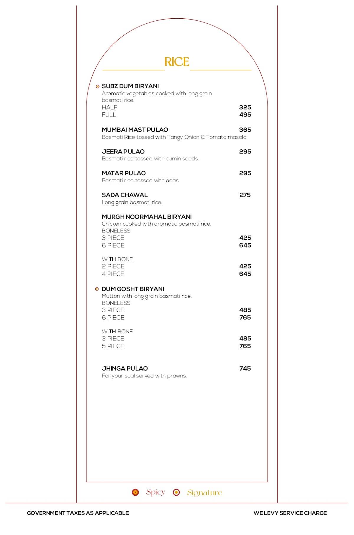 The Yellow Chilli - Gaur City Mall menu
