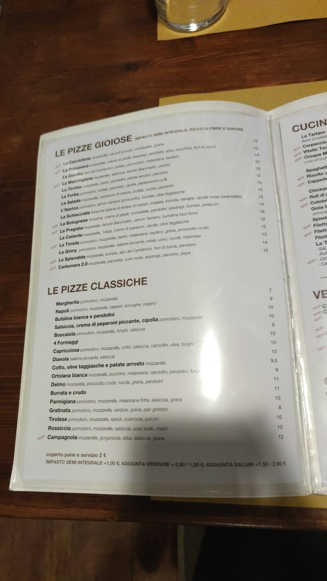 Menu di Gioia Ristorante Pizzeria 