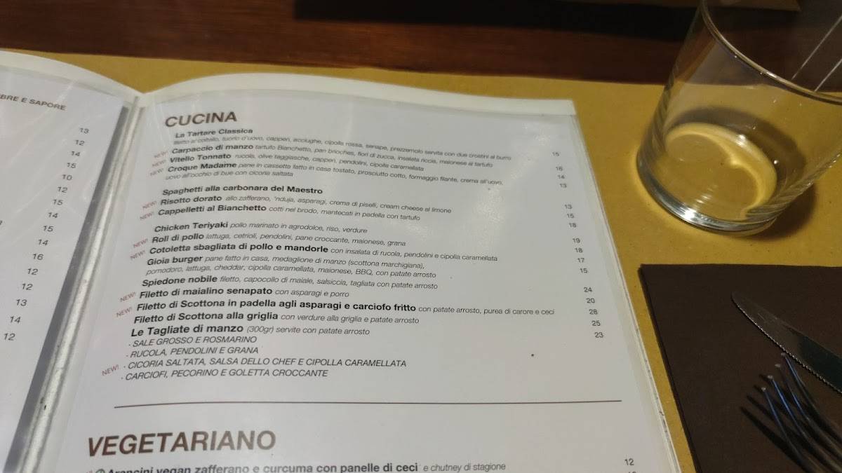 Menu di Gioia Ristorante Pizzeria 