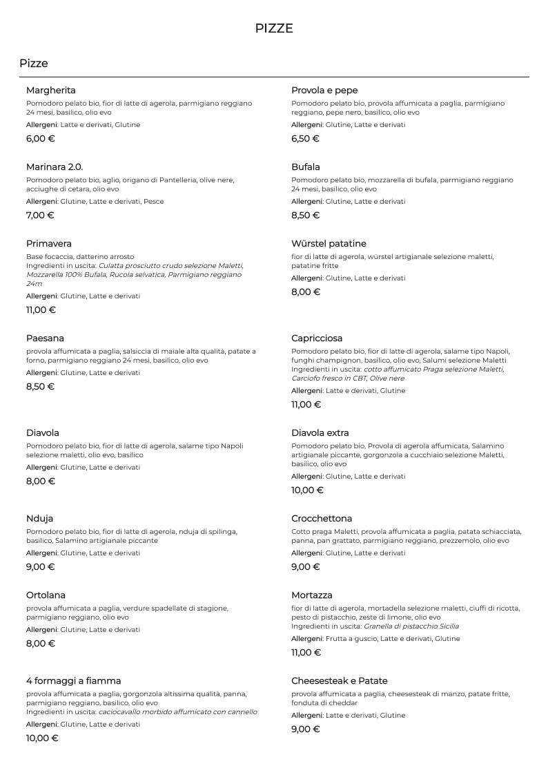 Menu di Add'è Scugnizzi 