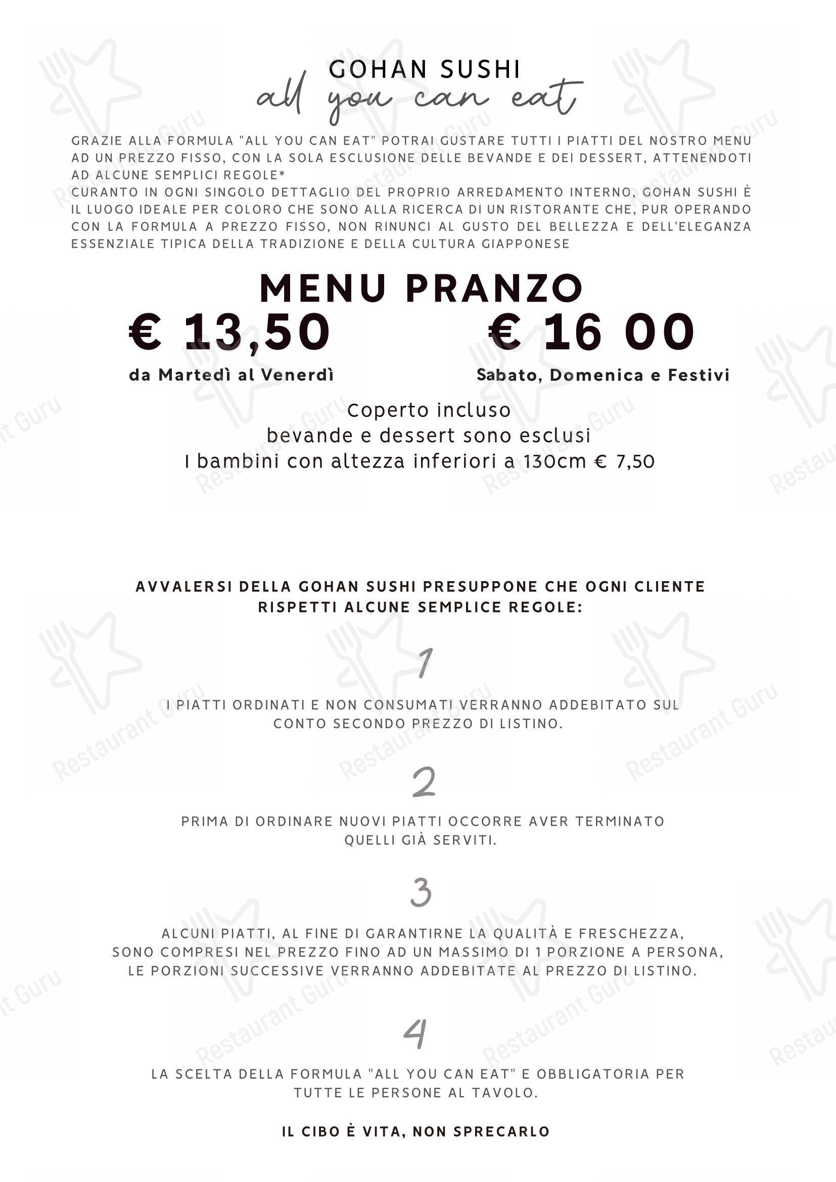 Menu di Gohan - Menu