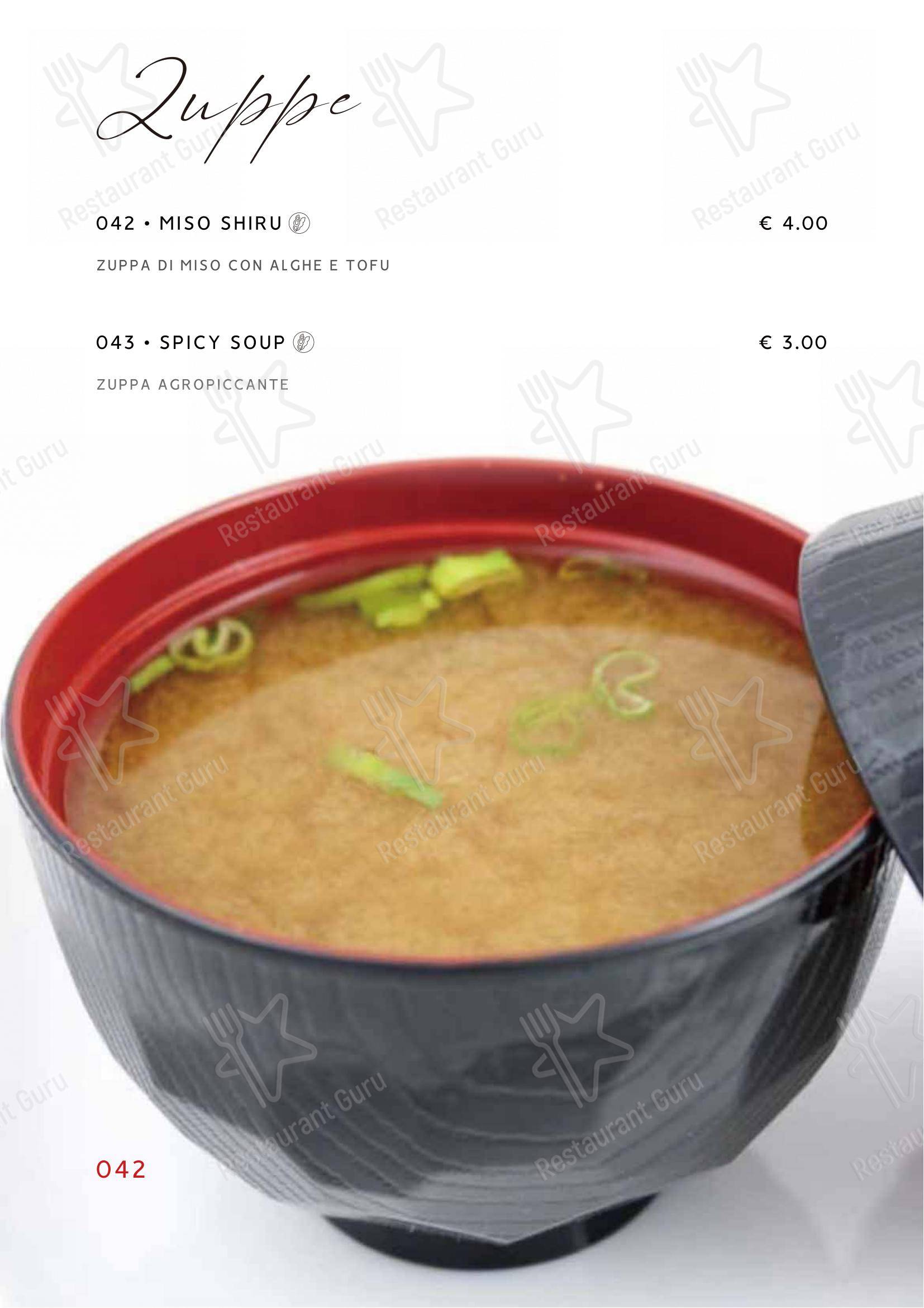 Menu per Gohan ristorante