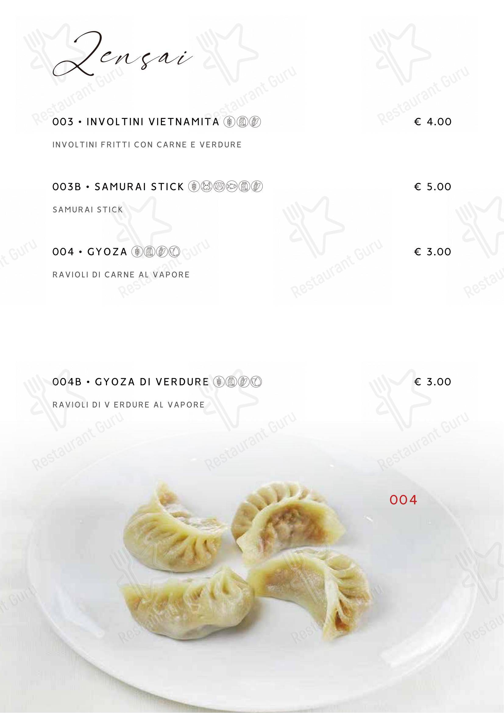 Menu per Gohan ristorante