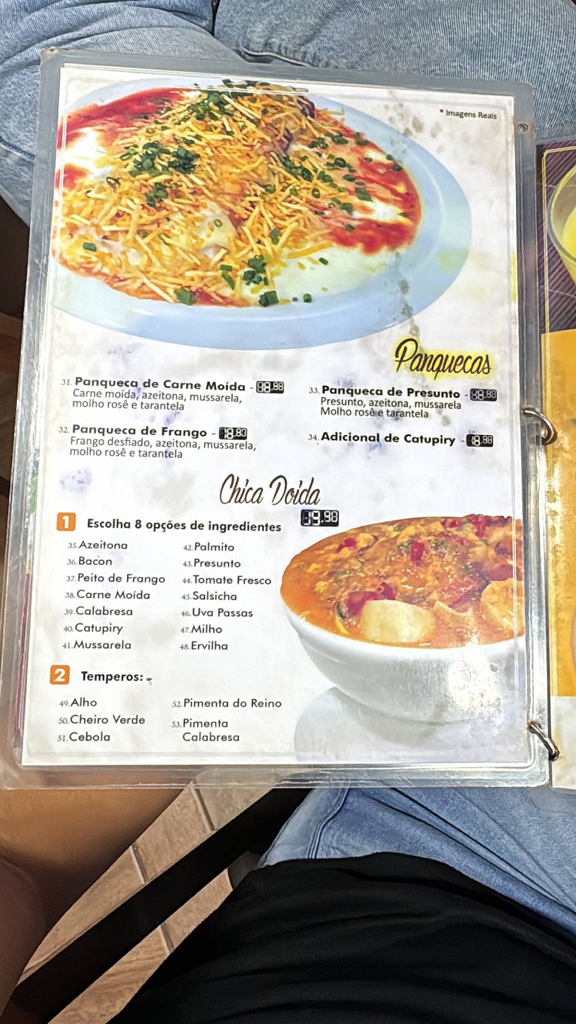Sabor e Milho cardápio