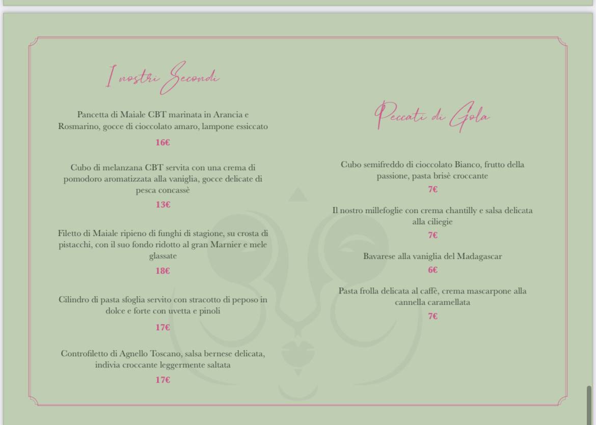 Menu di Gola Bistrot 