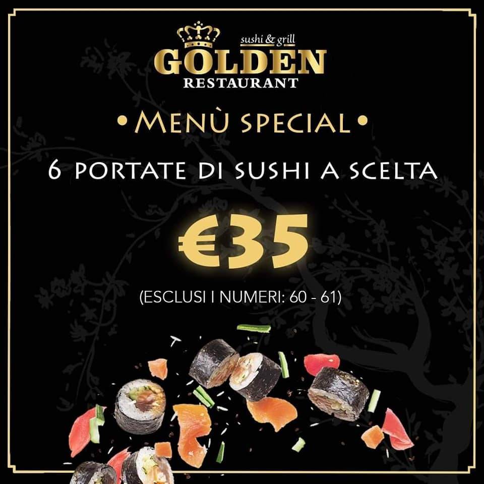 Menu di ex Golden Sushi ora Mizu Sushi. SIAMO APERTI 