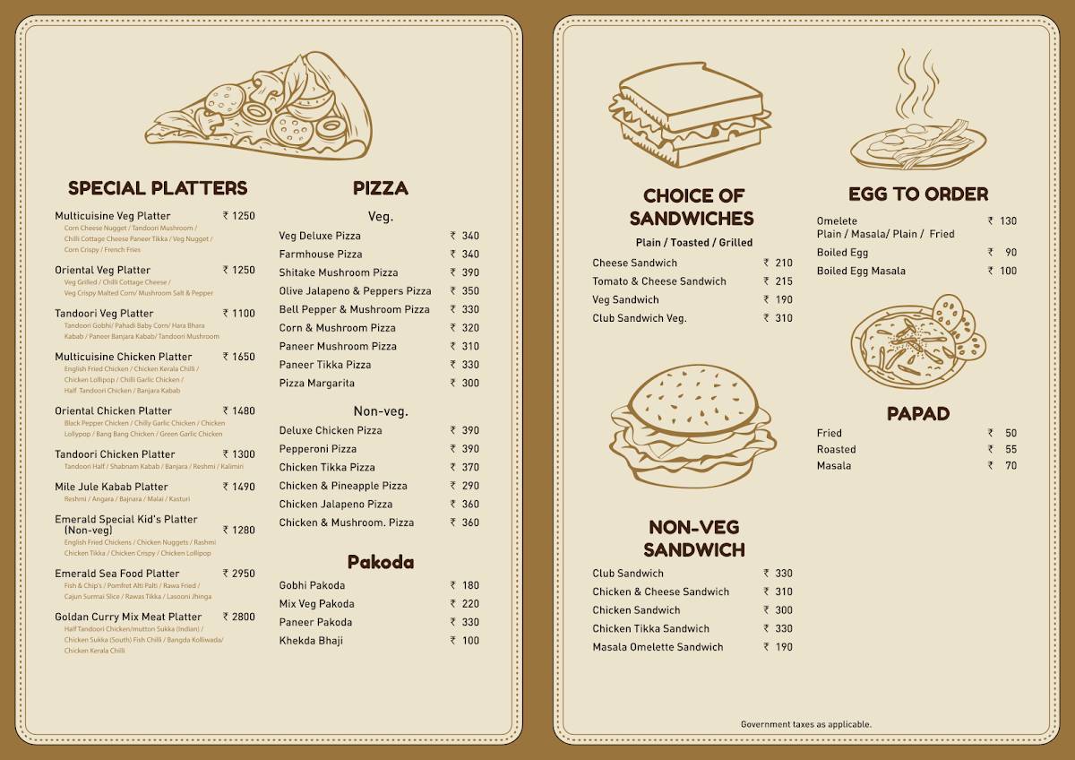 Golden Curry menu