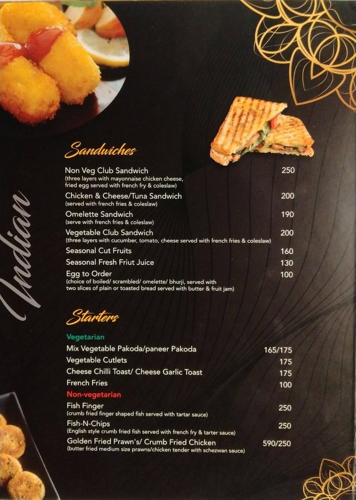 Golden Flavour menu