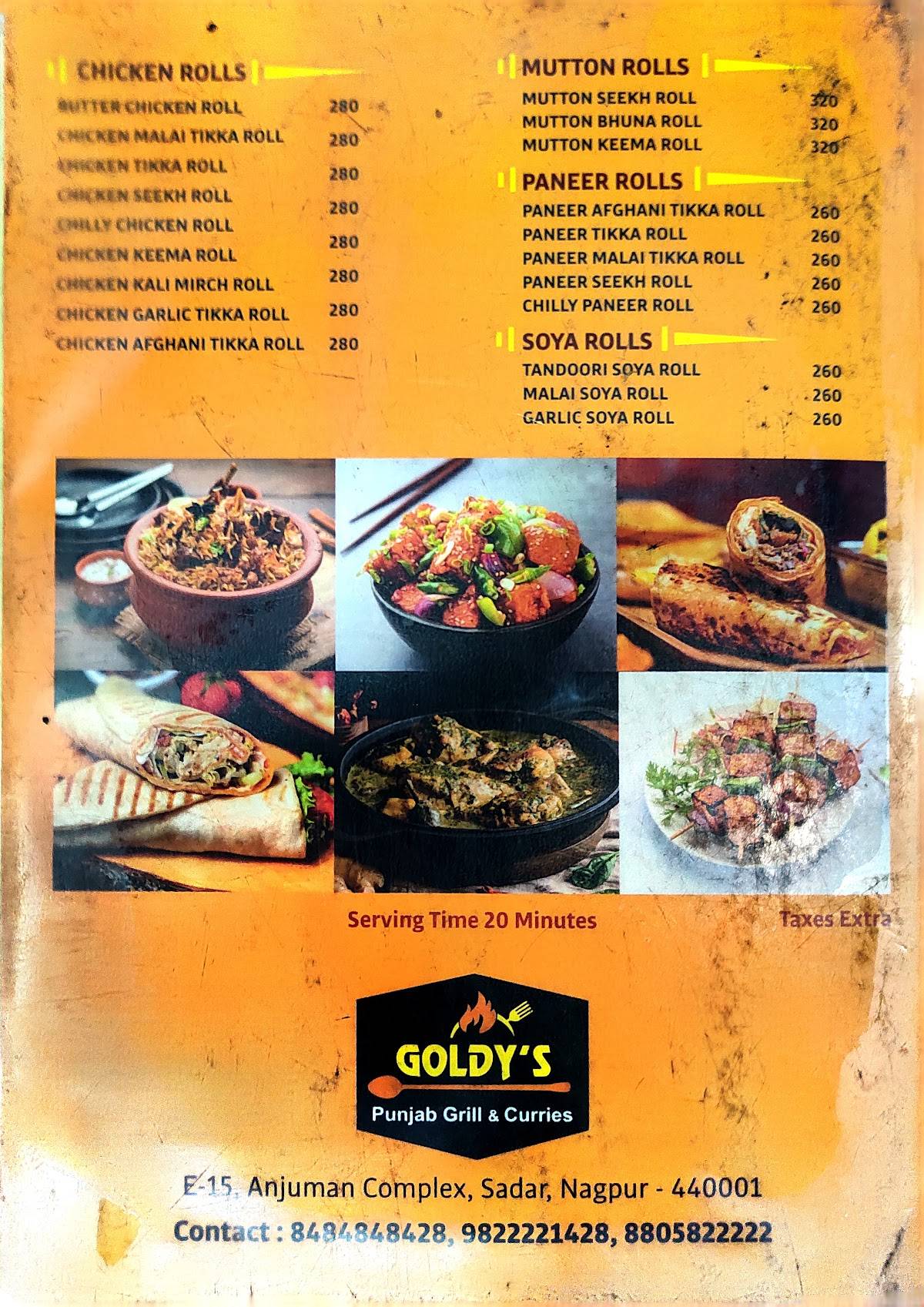 Goldy's Punjab Grill N Curries menu