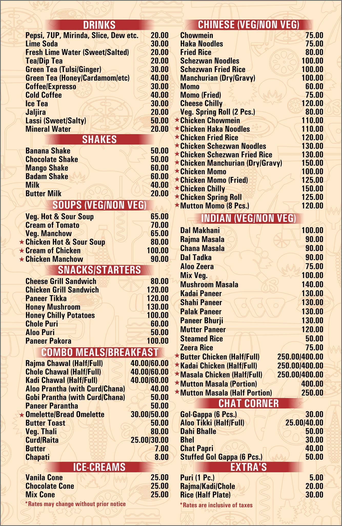 GoodTimes Restaurant & Cafe' menu