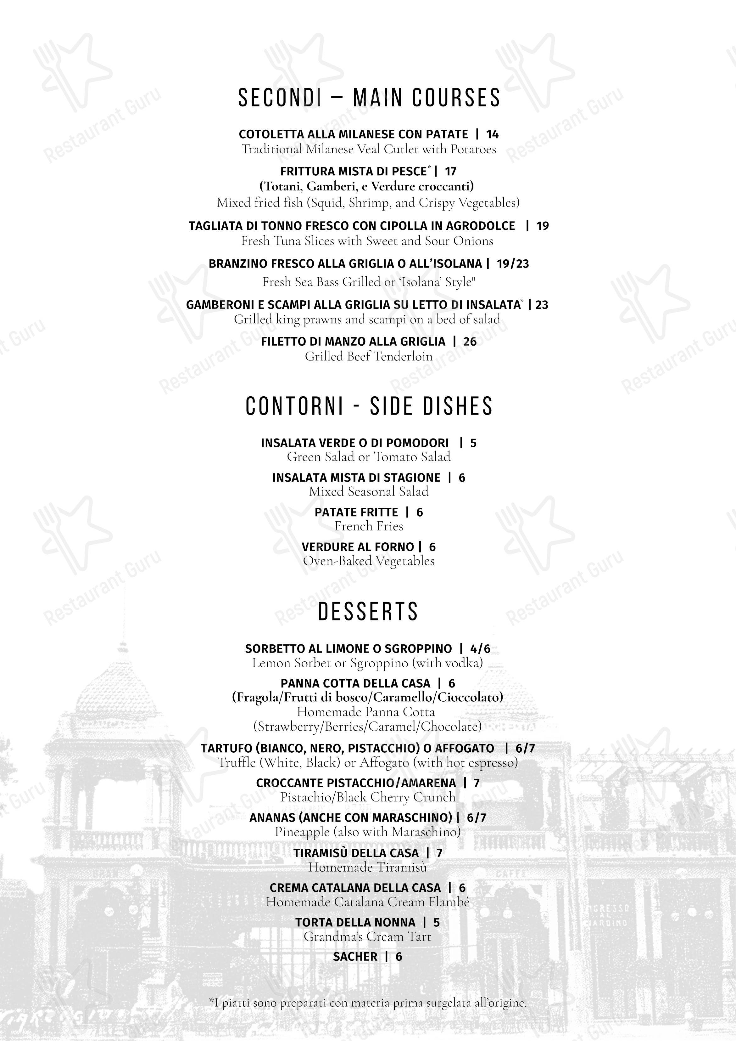 Menu di Gran Caffè Margherita - Menu bar