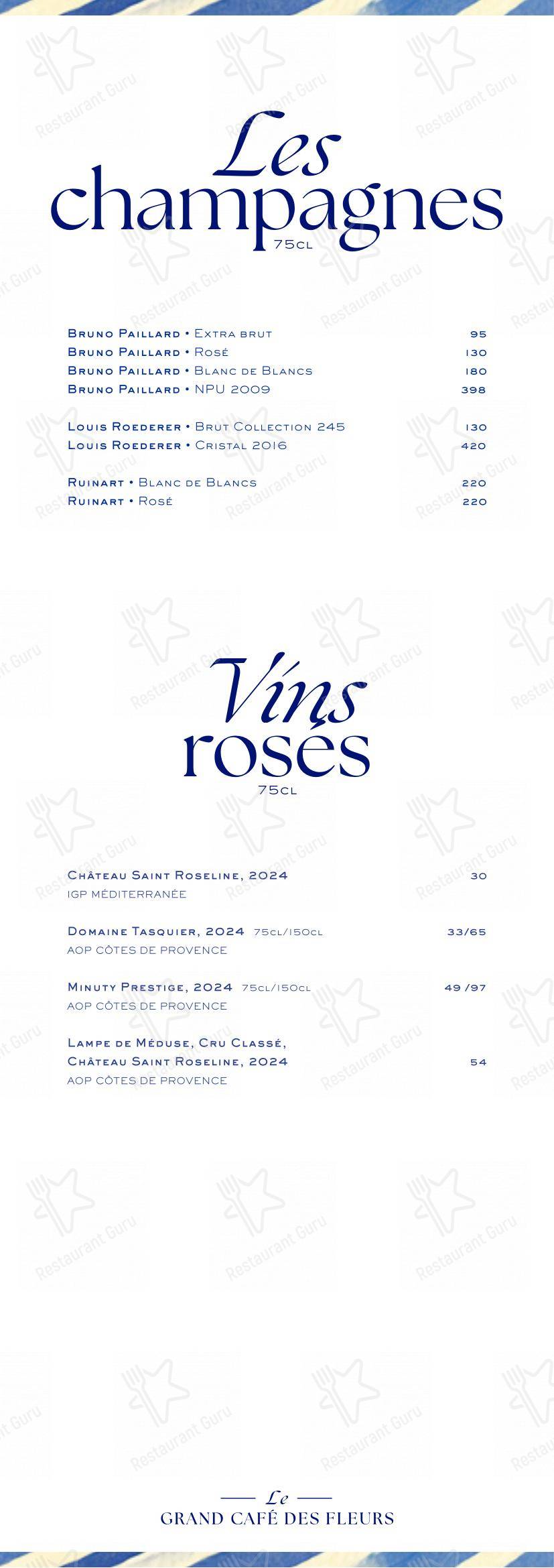 Grand Café des Fleurs dans Nice - Menu