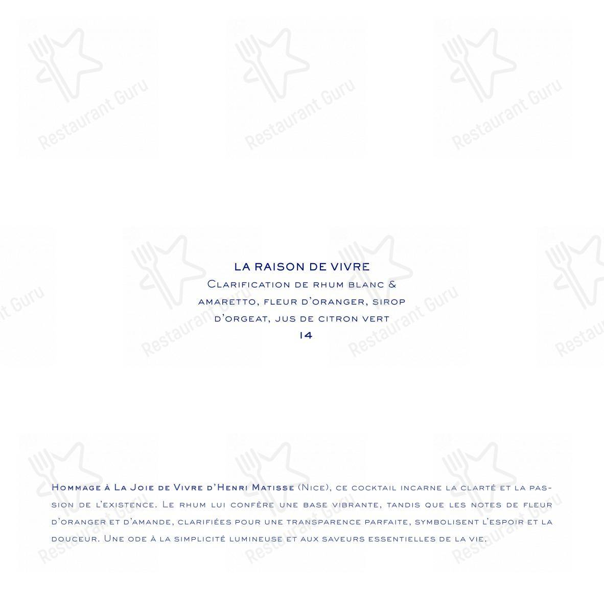 Grand Café des Fleurs dans Nice - Menu bar