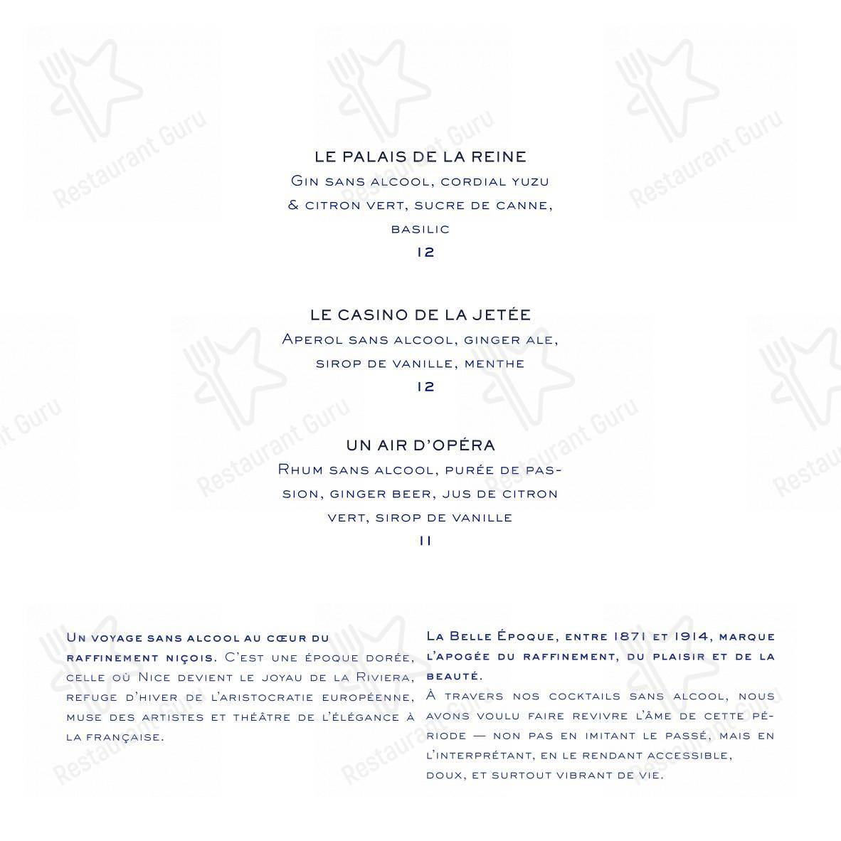 Menu pour Grand Café des Fleurs - Menu bar