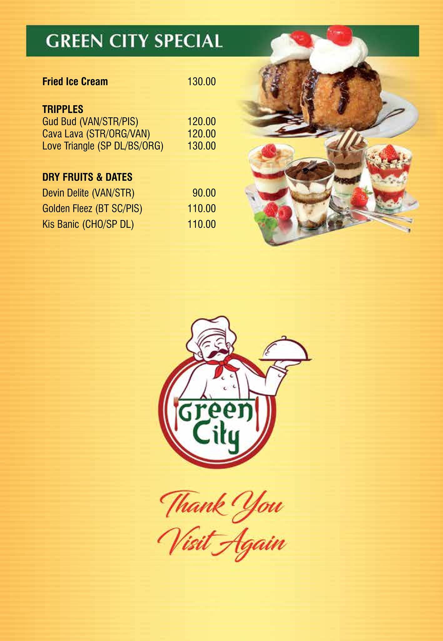 Green City Multi Cuisine Restaurant menu