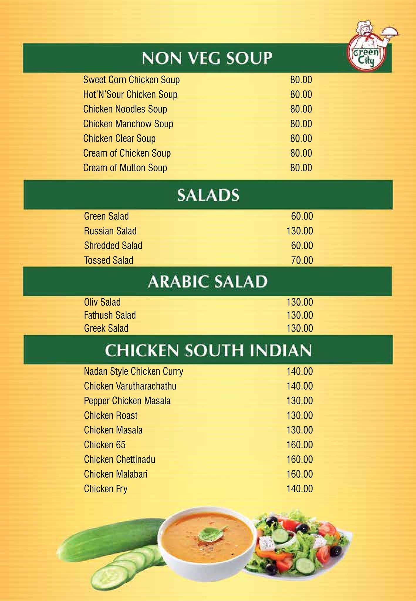 Green City Multi Cuisine Restaurant menu
