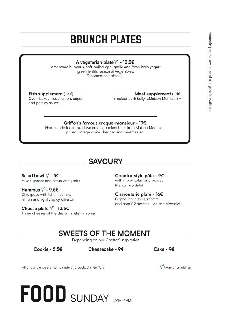 Menu de Griffon