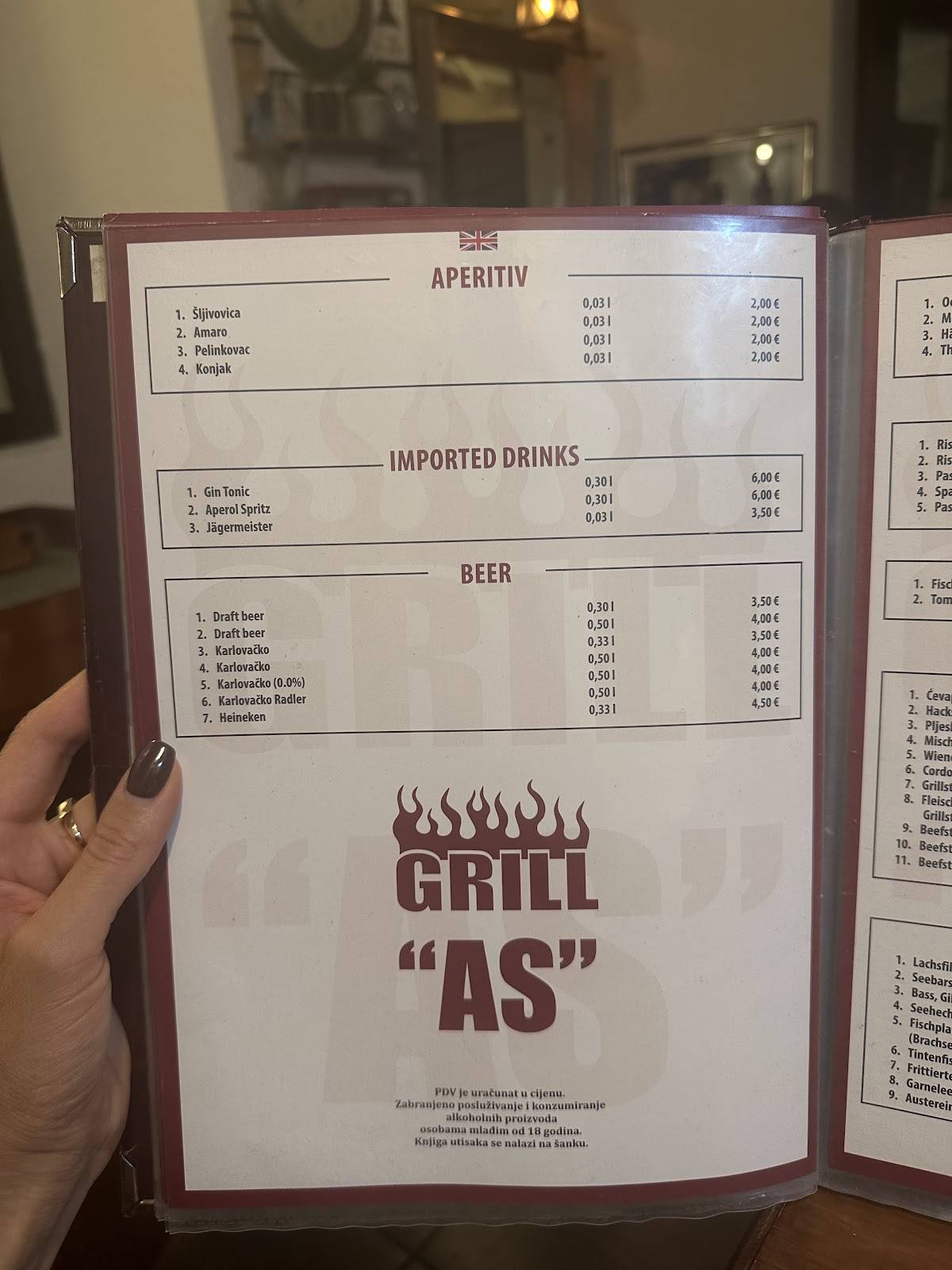 Menu di Grill "AS" 