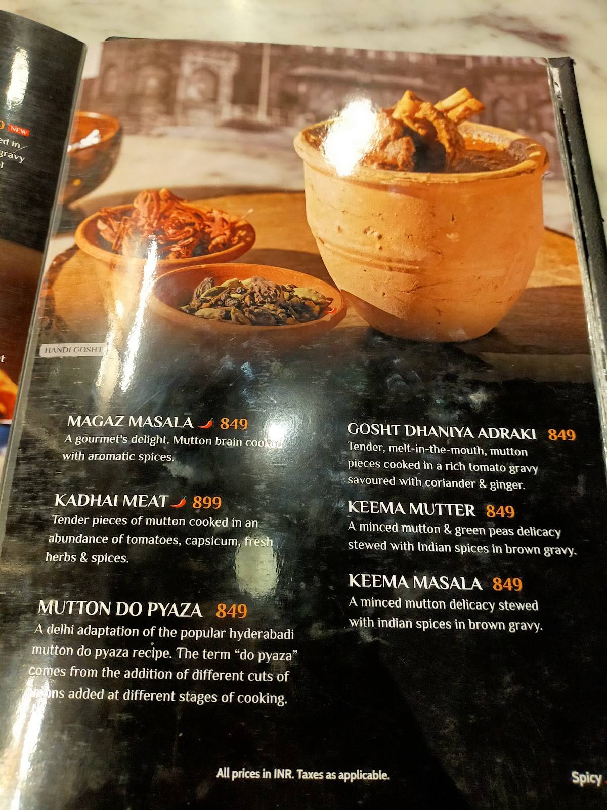 Gulati Restaurant, Gurugram menu