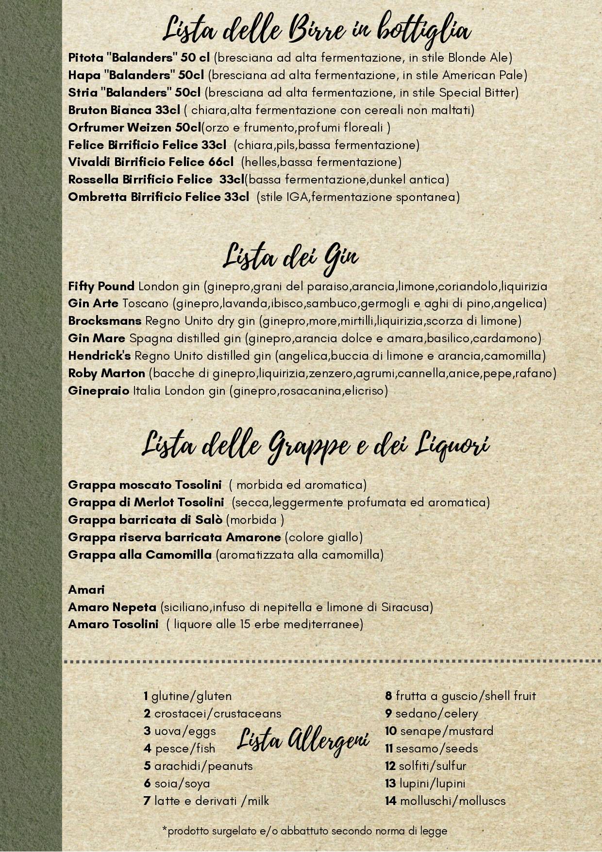 Menu di H2O Accadueocafè 