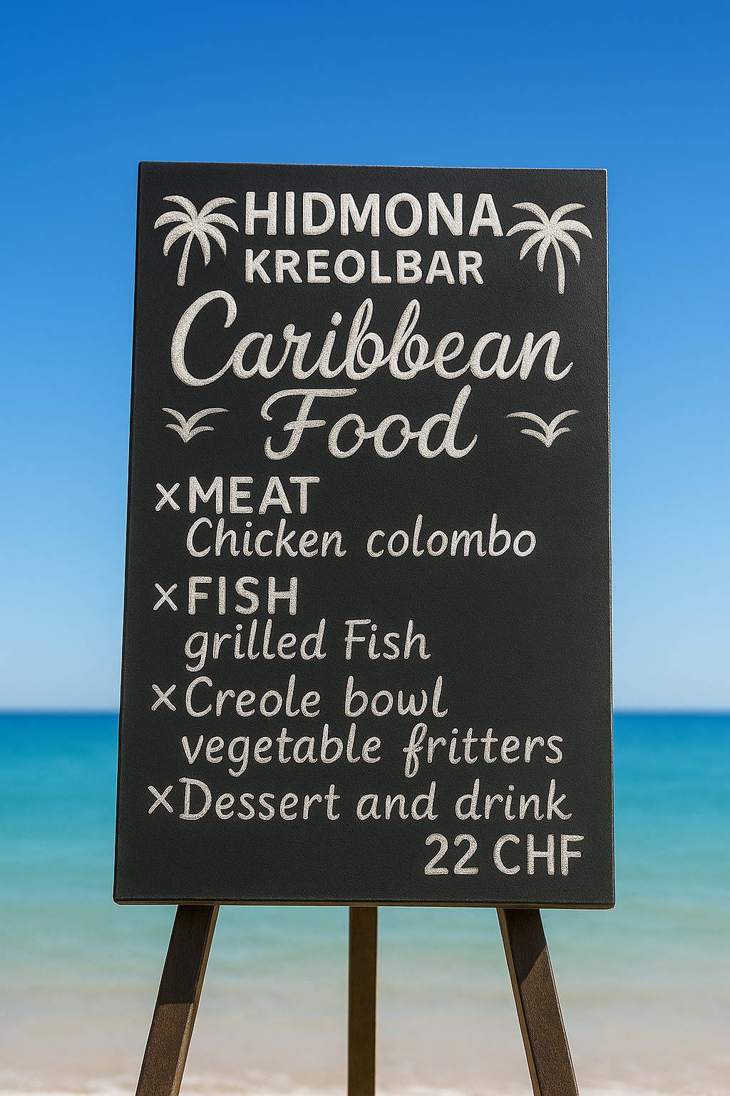 Menu di Authentic Eritrean by Hidmona (cuisine érythréenne authentique à Genève) 