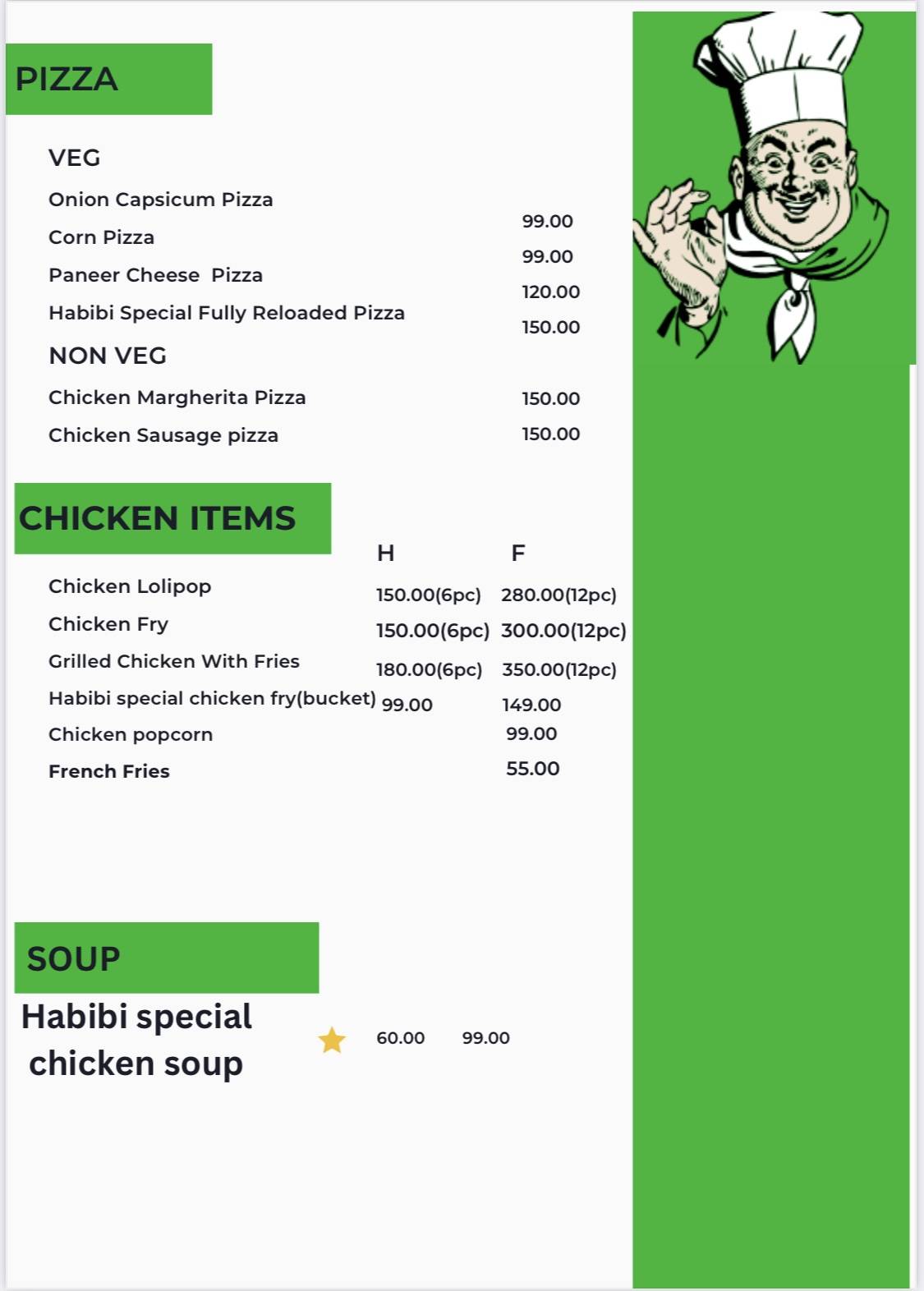 Habibi Come To LawGate menu