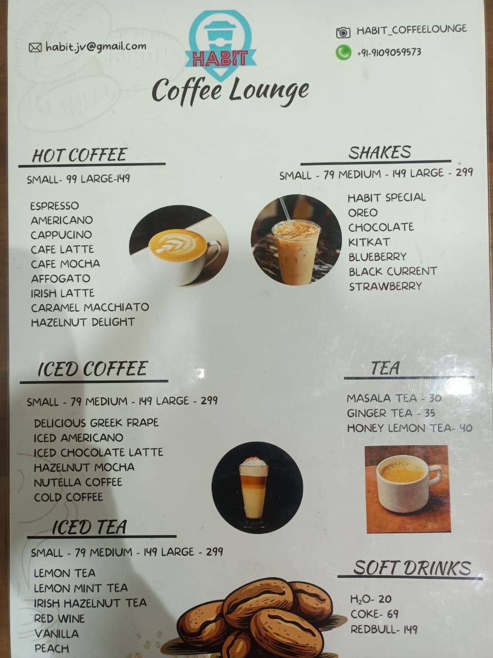 Habit - Coffee Lounge menu