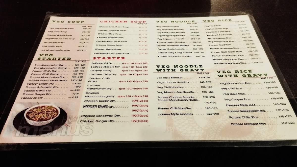 Hakka Chinese Restaurant menu
